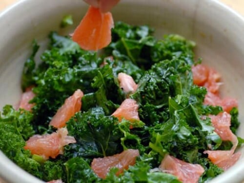 kale salad with grapefruit