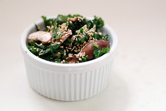 raw kale shiitake salad