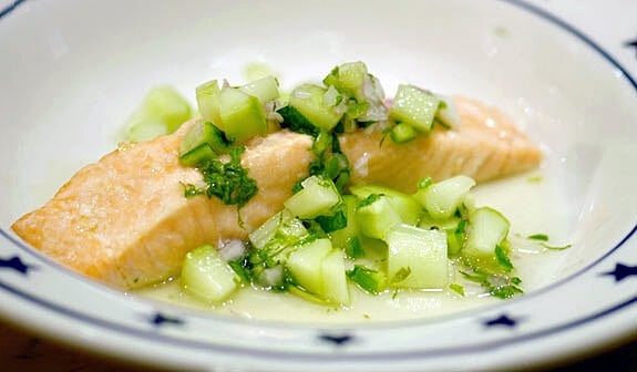 salmon with cucumber chile relish recipe