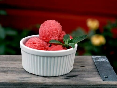 Strawberry sorbet recipe best sale with ice cream maker