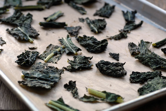 salt vinegar kale chips baking sheet gluten-free recipe