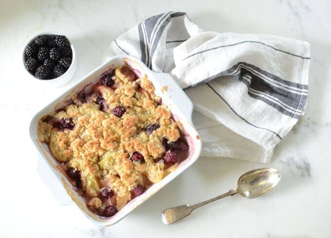 Apple and blackberry crisp