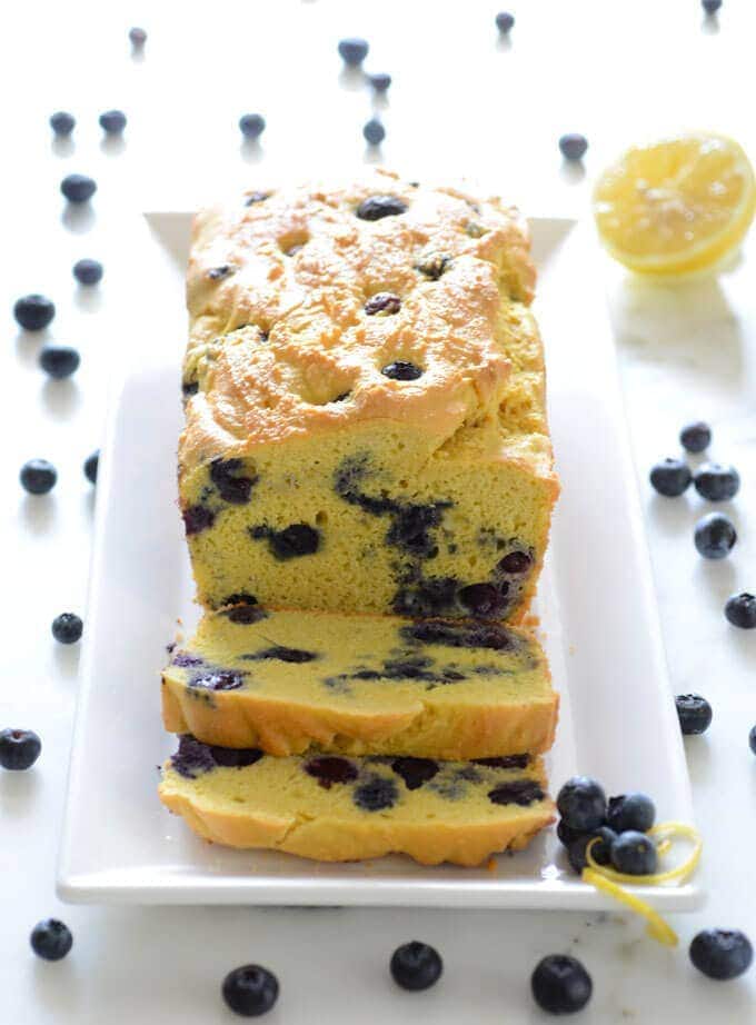 Keto blueberry lemon bread