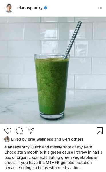 Keto chocolate smoothie with vegetables