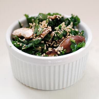 raw kale shiitake salad